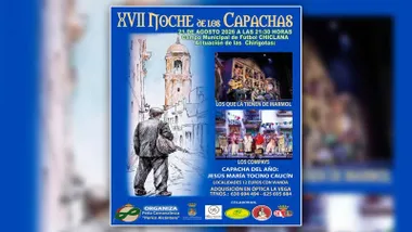 Cartel en tonos azulados de la Noche de los Capachas en Chiclana.