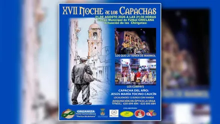 Cartel en tonos azulados de la Noche de los Capachas en Chiclana.