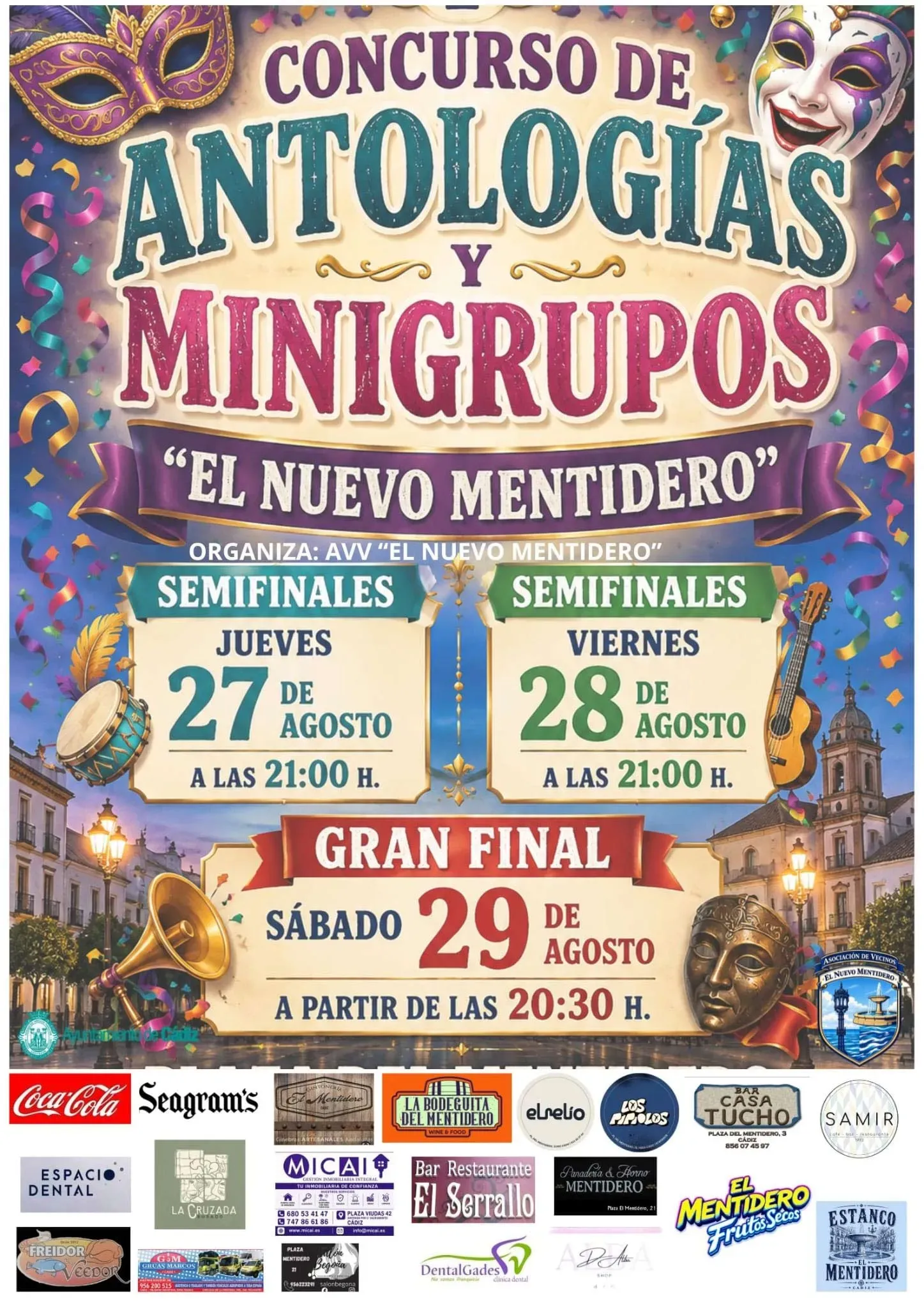 Cita con el Carnaval en el Mentidero: tres noches de concurso de antologías y minigrupos