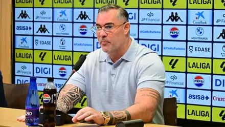 Christian Septien en su primera rueda de prens como presidente del Cádiz CF. Foto: Cádiz CF. Foto: Eulogio García.