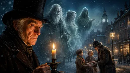 Protagonistas del cuento de Charles Dickens "Cuento de Navidad".