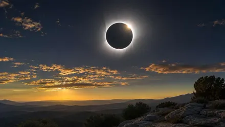 Sol oscureciéndose por un eclipse solar.