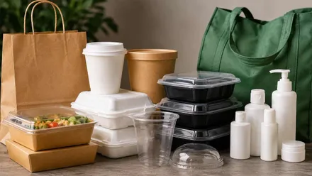Diferentes tipos de envases alimentarios.