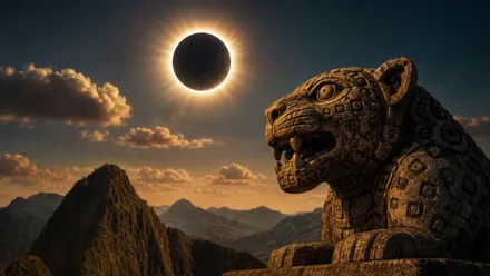 Eclipse solar y dios jaguar.