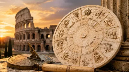 El Coliseo y un calendario de madera.