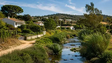 Casas juntos al río en la zona de San Ambrosio.