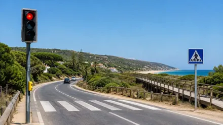 Carretera de El Cañillo ante la presión del tráfico.