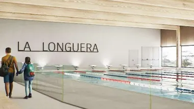Piscina cubierta municipal de La Longuera una vez que esté acabada y según diseño informático idealizado.