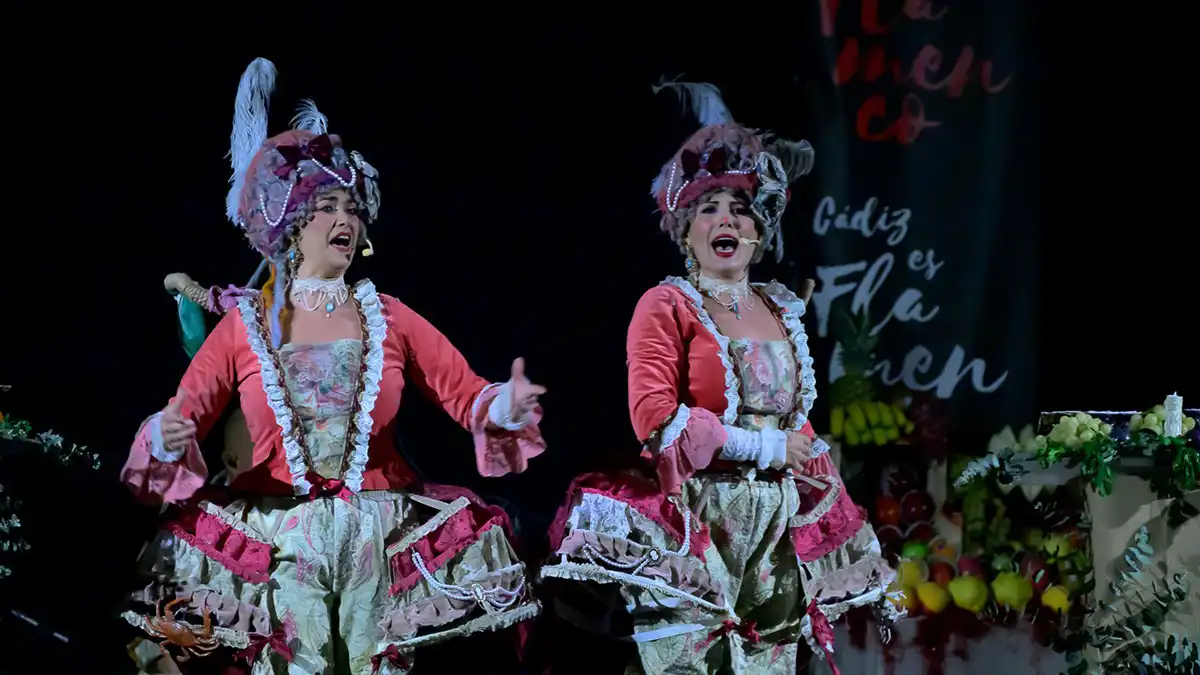 Momento del pregón de Brenda García y Míriam Ballesteros. 