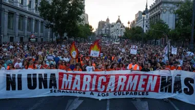 Imagen de una de las protestas tras el desahucio de Maricarmen. Foto: La Jornada de México.