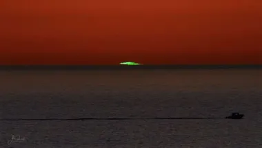 Rayo verde captado en la puesta de sol por José Antonio Quirantes Calvo.