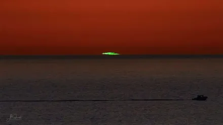 Rayo verde captado en la puesta de sol por José Antonio Quirantes Calvo.