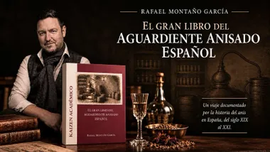 Portada del libro de Rafael Montaño junto con otros elementos gastronómicos.